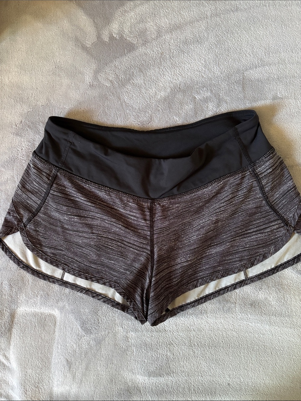lululemon athletica Gray and Black Athletic Running Shorts